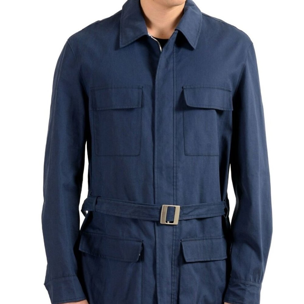 Malo Navy Full Zip Men's Basic Coat